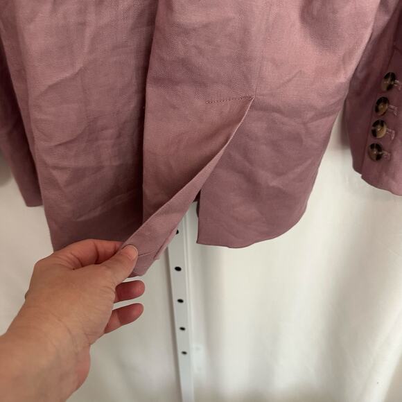 NWT Anthropologie Maeve Double Breasted‎ Linen Blazer Lilac Sz 12 Modern Career - Picture 9 of 11